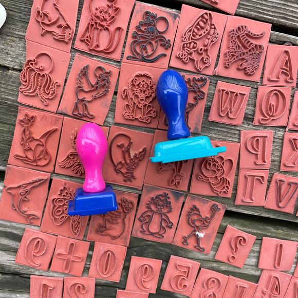 Rubber Stamping Stamp Kit Ink Art Kit Kids - Picture 7 of 16